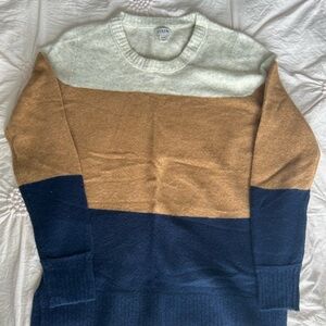J. Crew Women’s Crewneck Sweater in Cream, Camel, and Blue